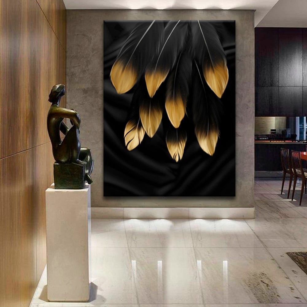 Golden Feathers Canvas