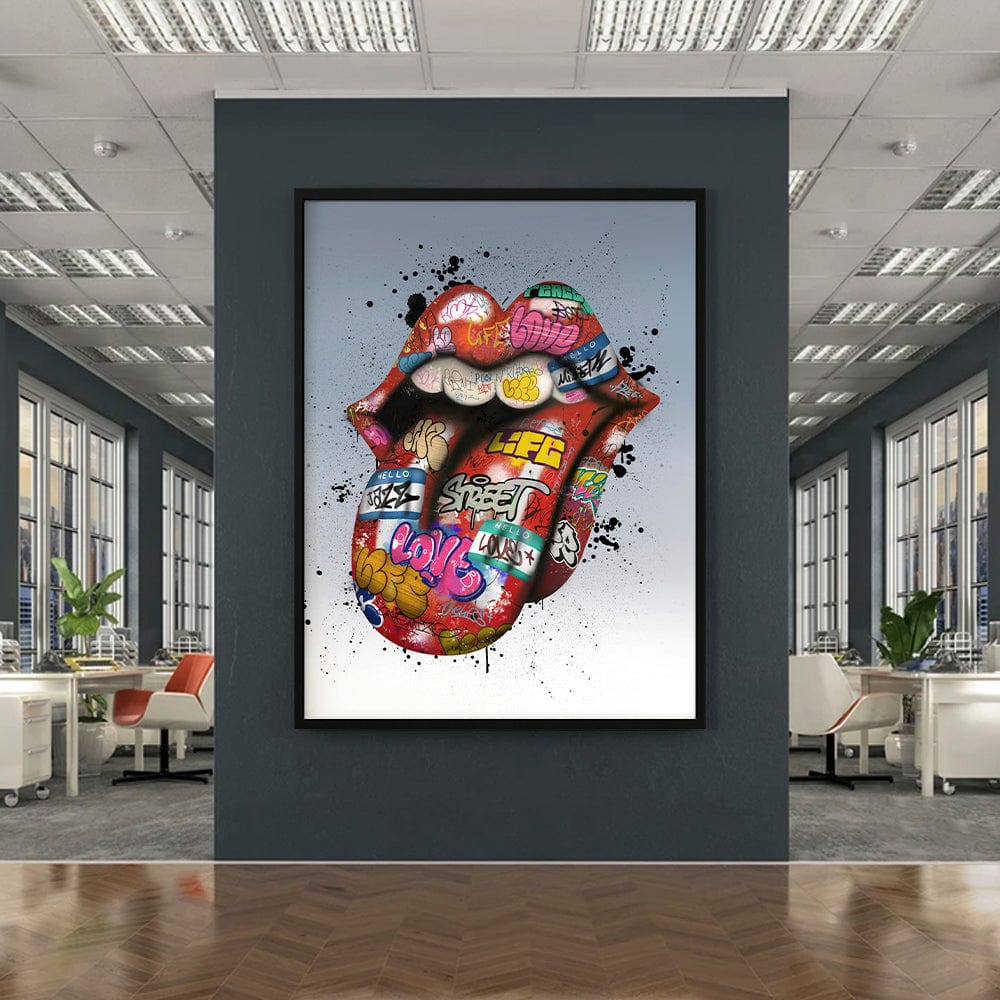 Graffiti Lips Canvas