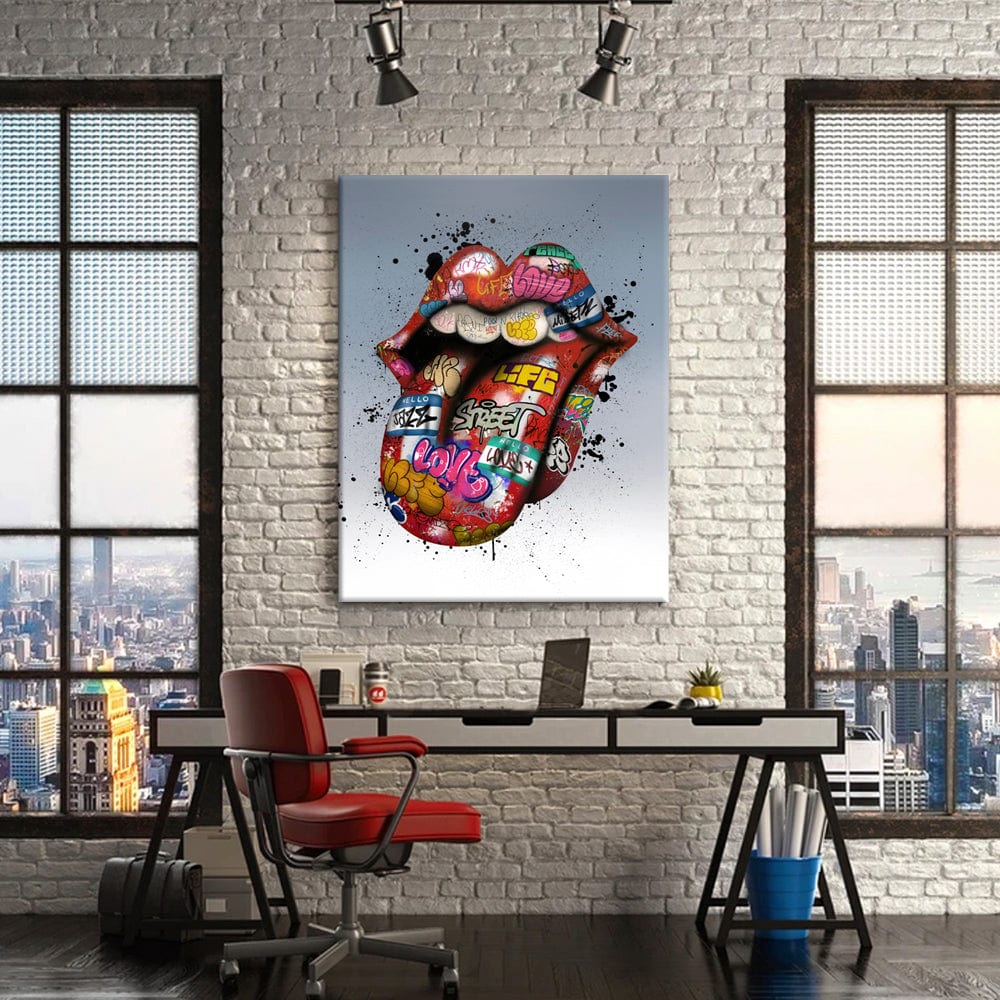 Graffiti Lips Canvas