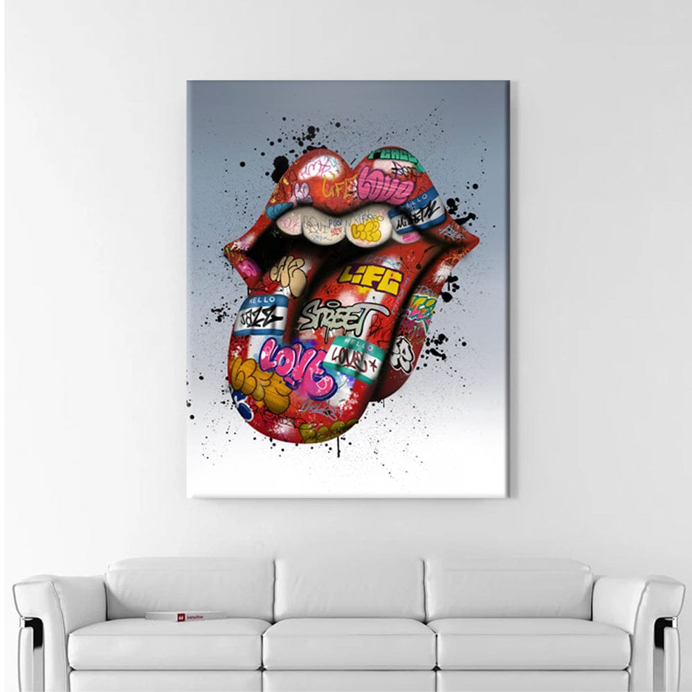 Graffiti Lips Canvas