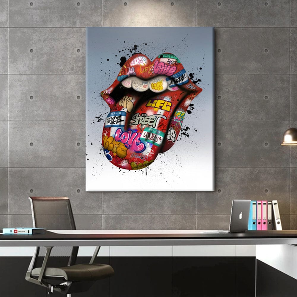 Graffiti Lips Canvas