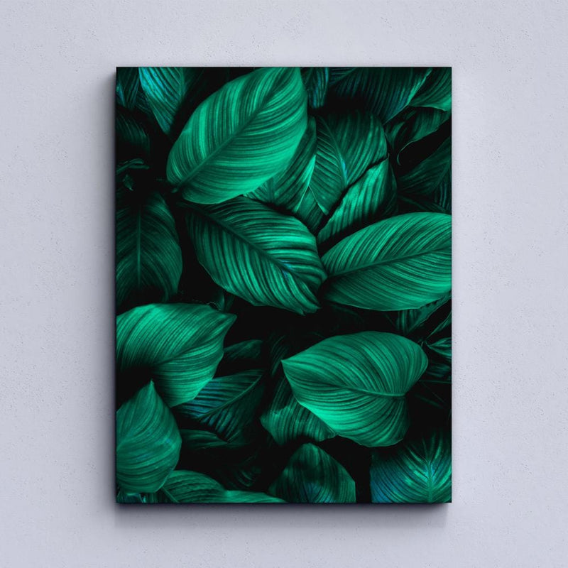 Green Tropical Leaves Canvas