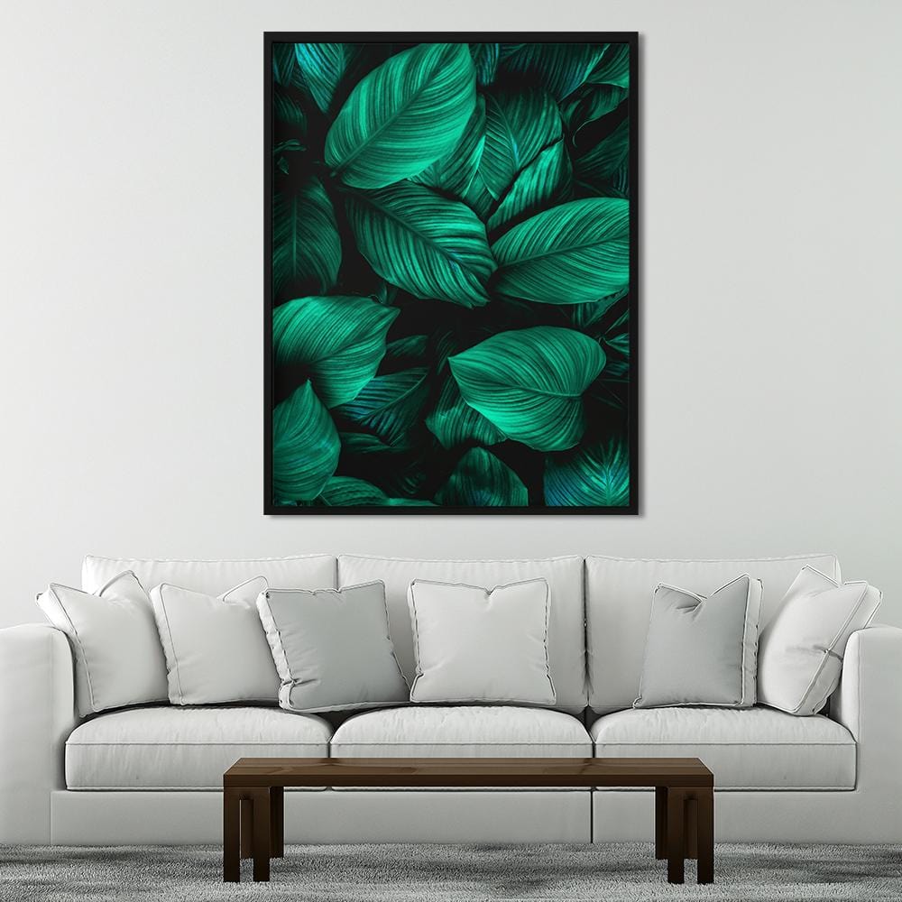 Green Tropical Leaves Canvas