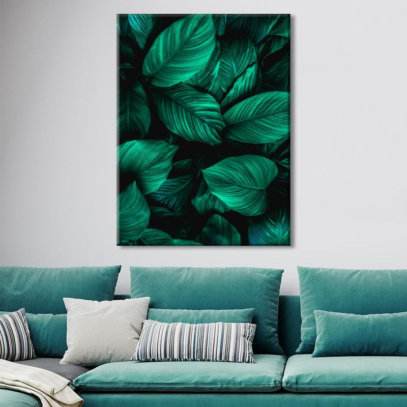 Green Tropical Leaves Canvas