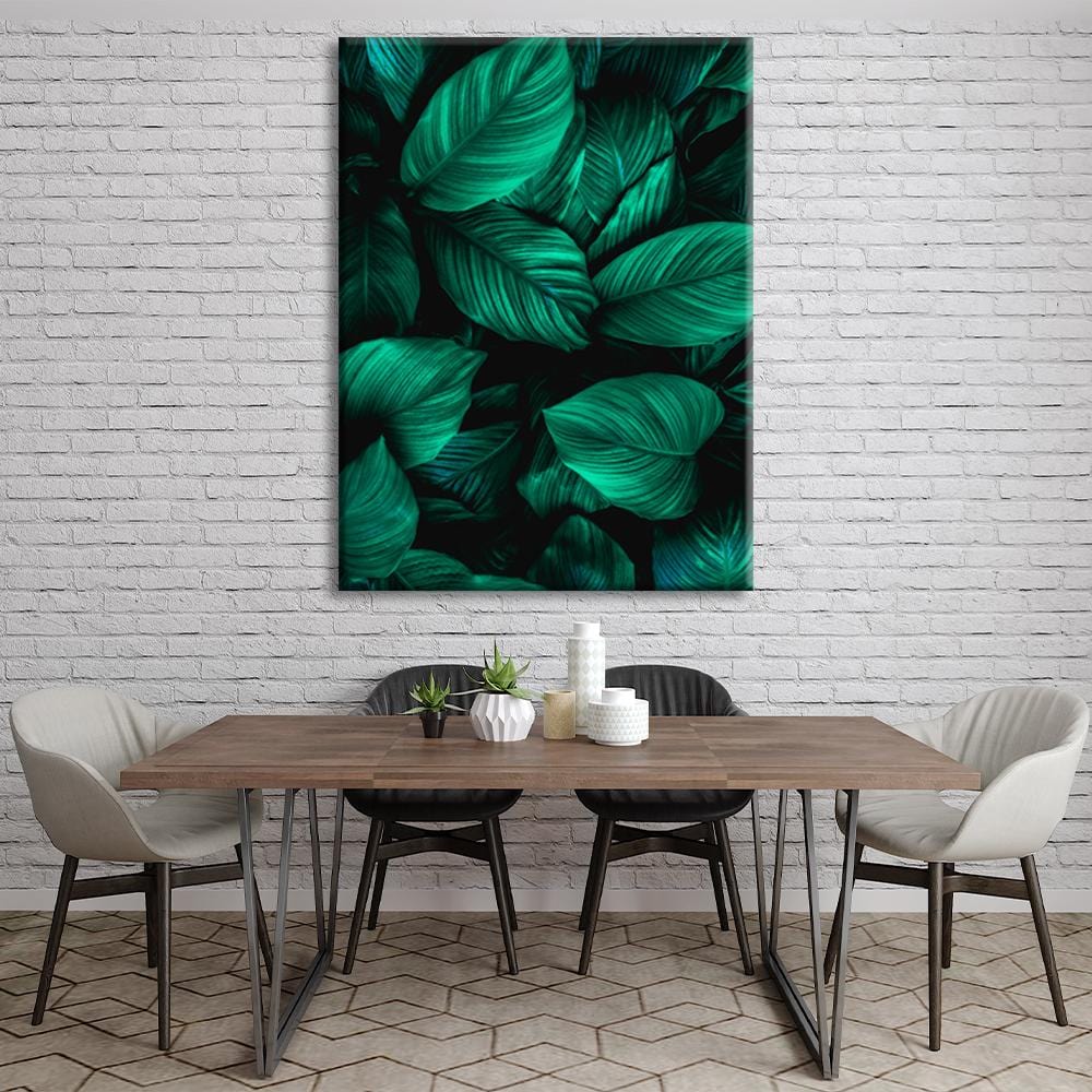 Green Tropical Leaves Canvas