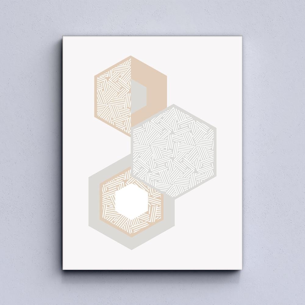 Hexagons Abstraction Canvas