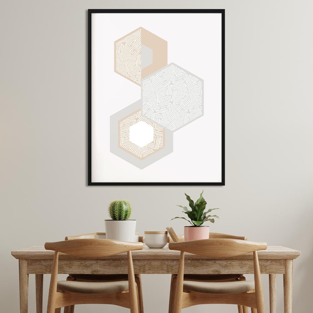 Hexagons Abstraction Canvas