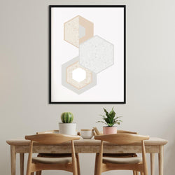 Hexagons Abstraction Canvas
