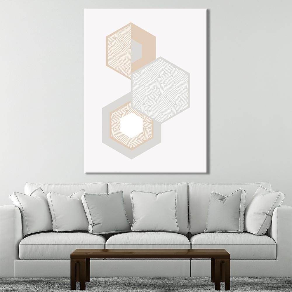 Hexagons Abstraction Canvas