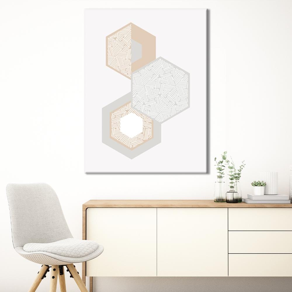 Hexagons Abstraction Canvas