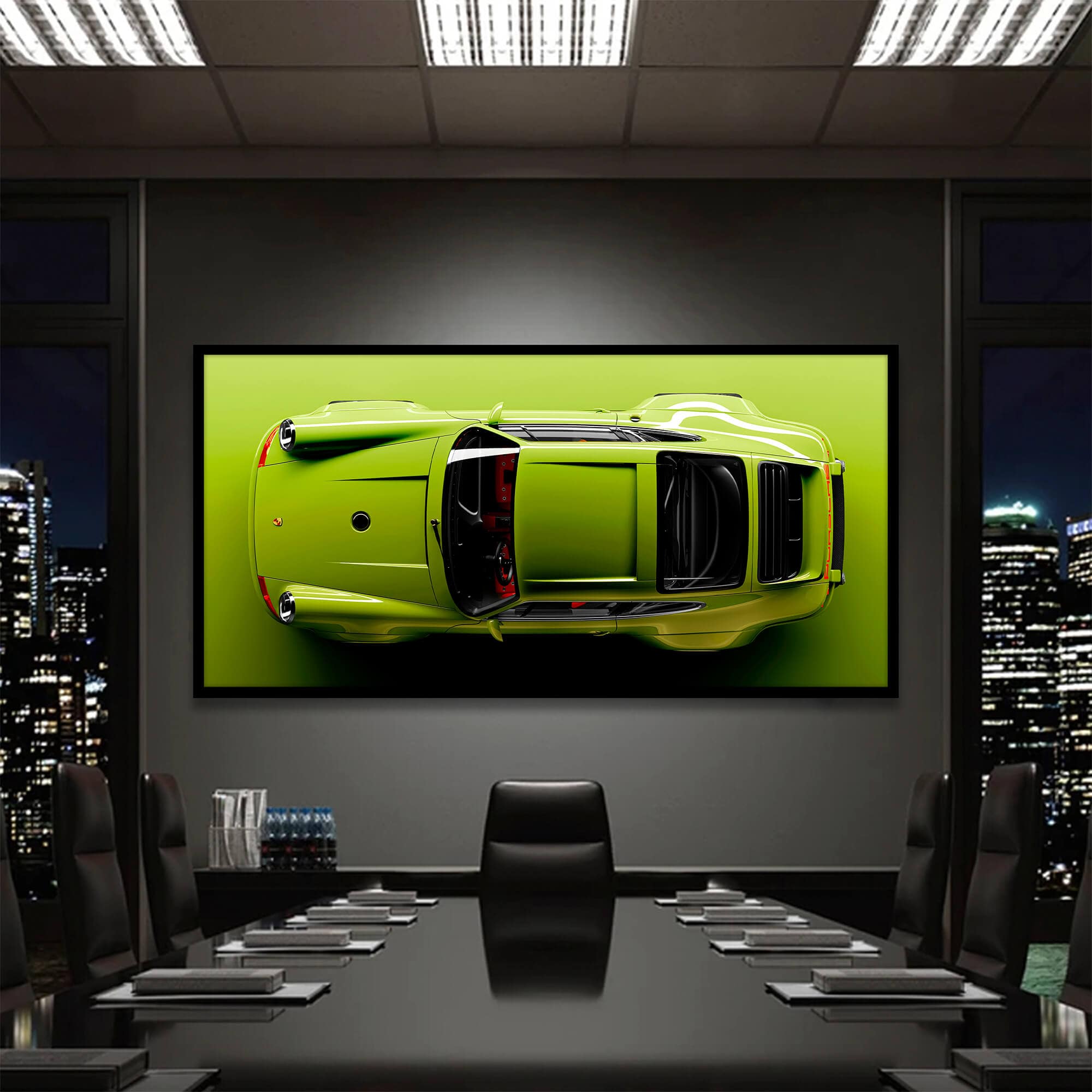 Light Green Porsche 911 Canvas