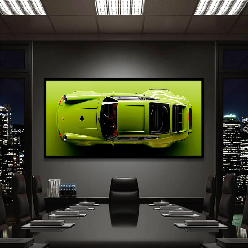 Toile Porsche 911 vert clair