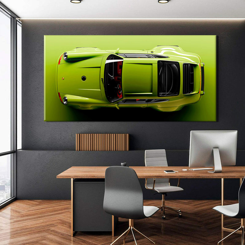 Light Green Porsche 911 Canvas