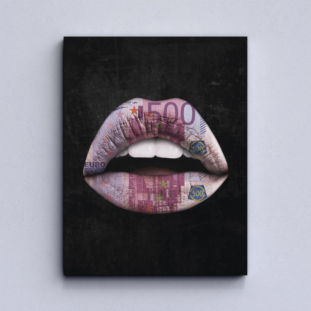 Lips Euro Black Canvas