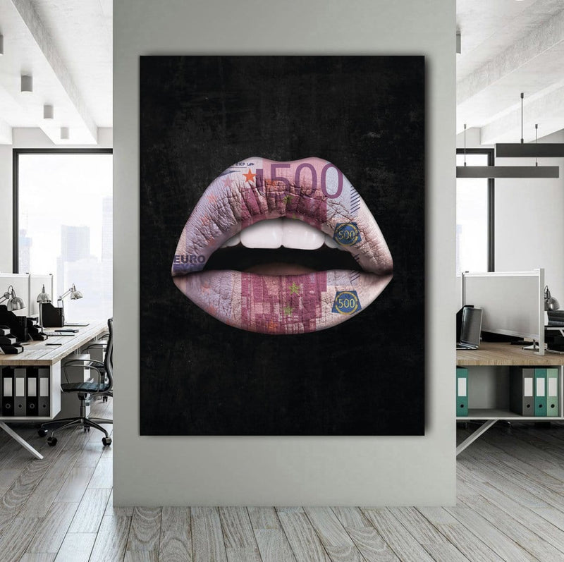 Lips Euro Black Canvas