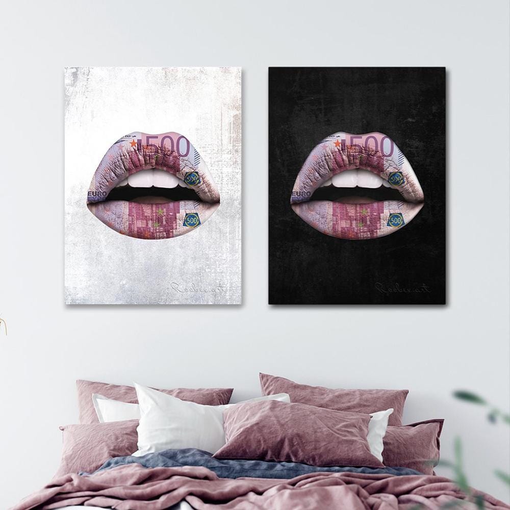 Lips Euro Black Canvas