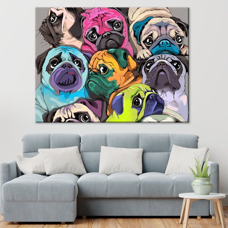 Lovely Pugs Canvas