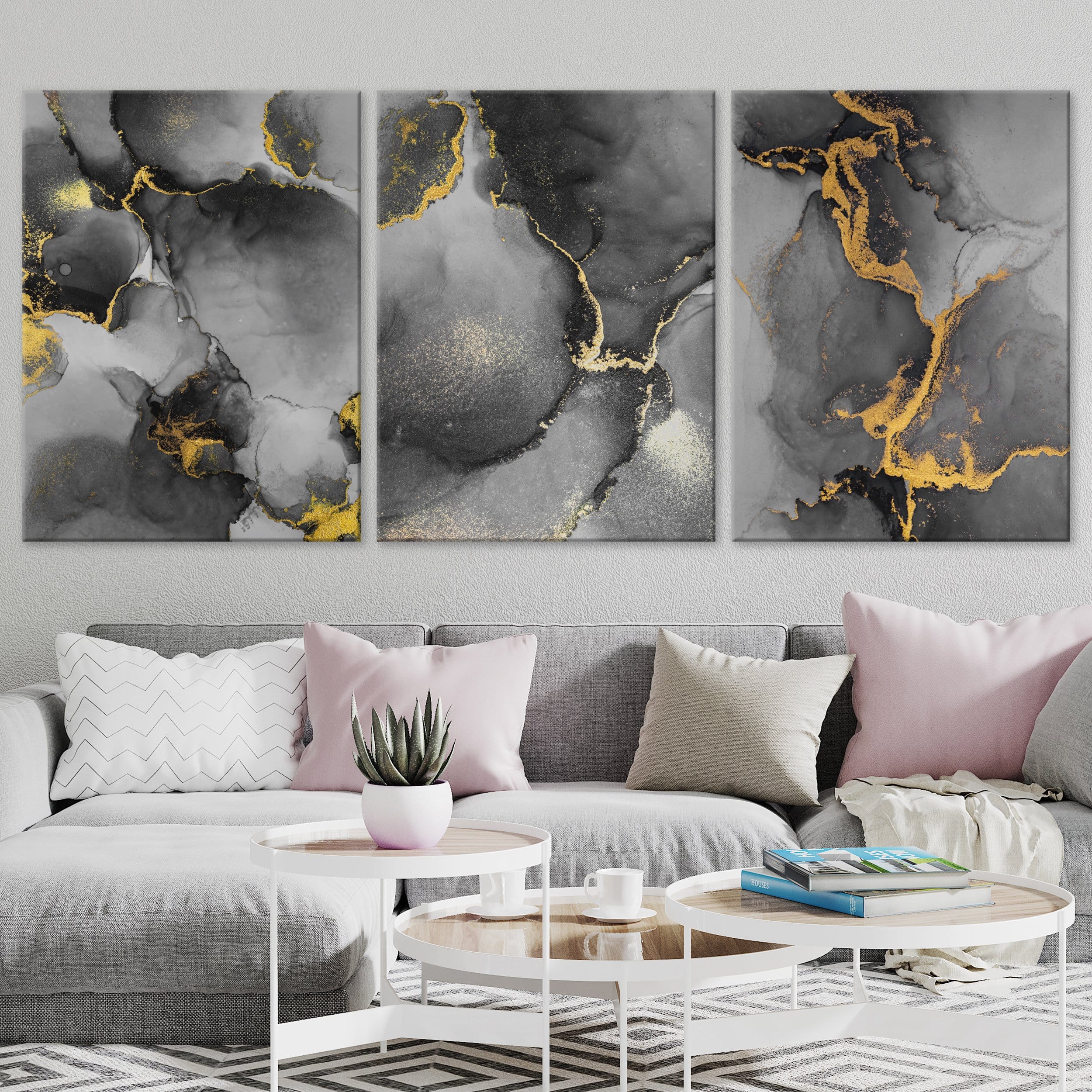 Luxury Golden Abstract Canvas