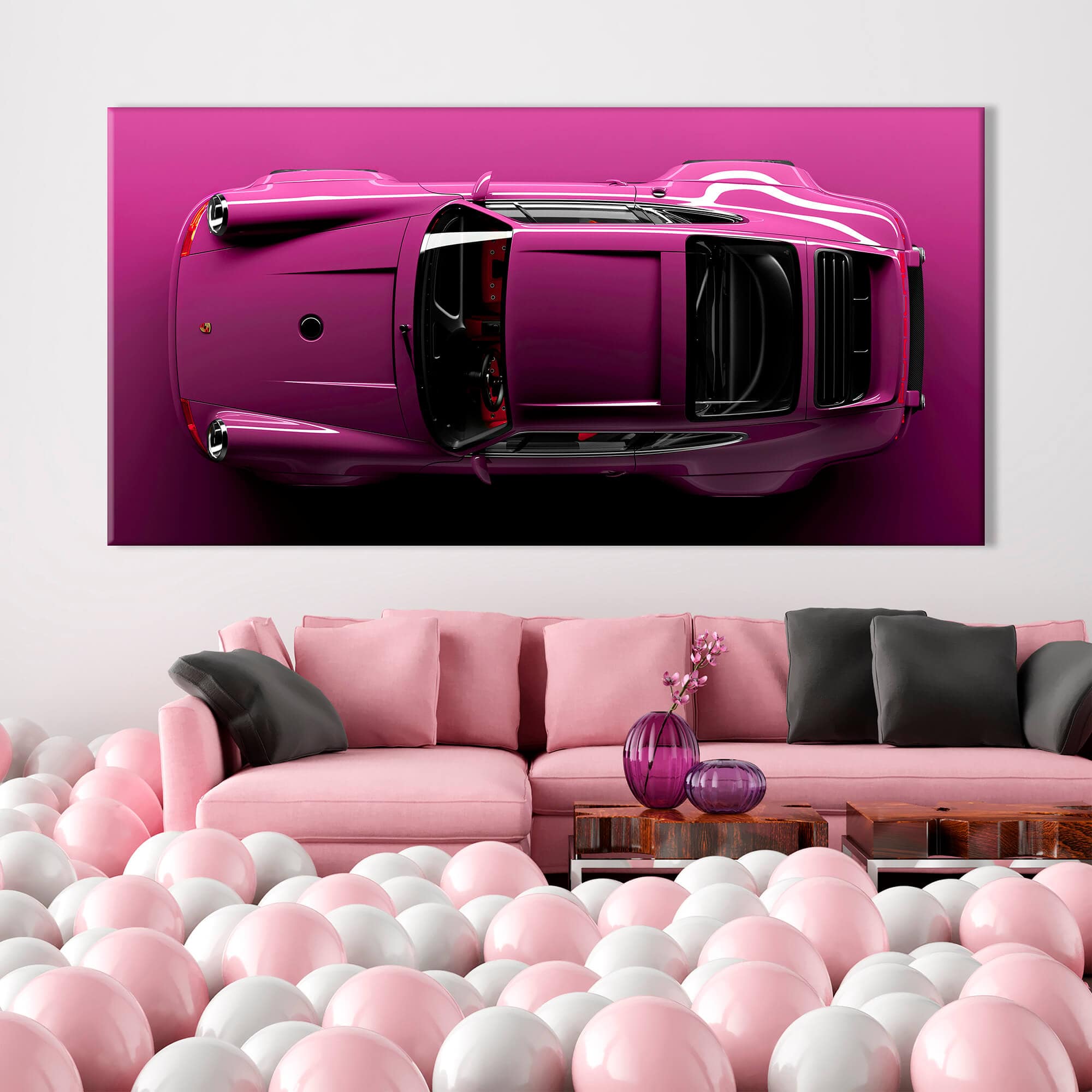 Toile Porsche 911 magenta