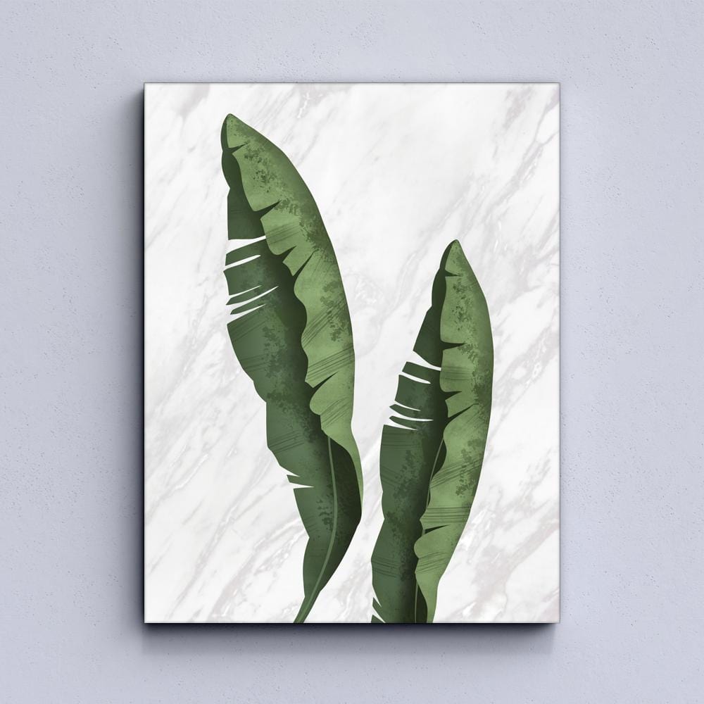 Marble Tropical Leaf Canvas