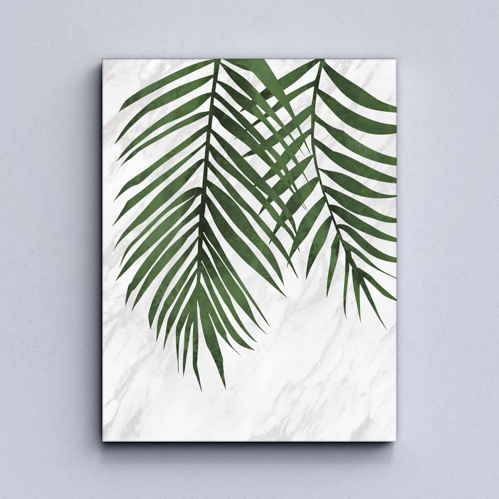 Marble Tropical Leaf Canvas