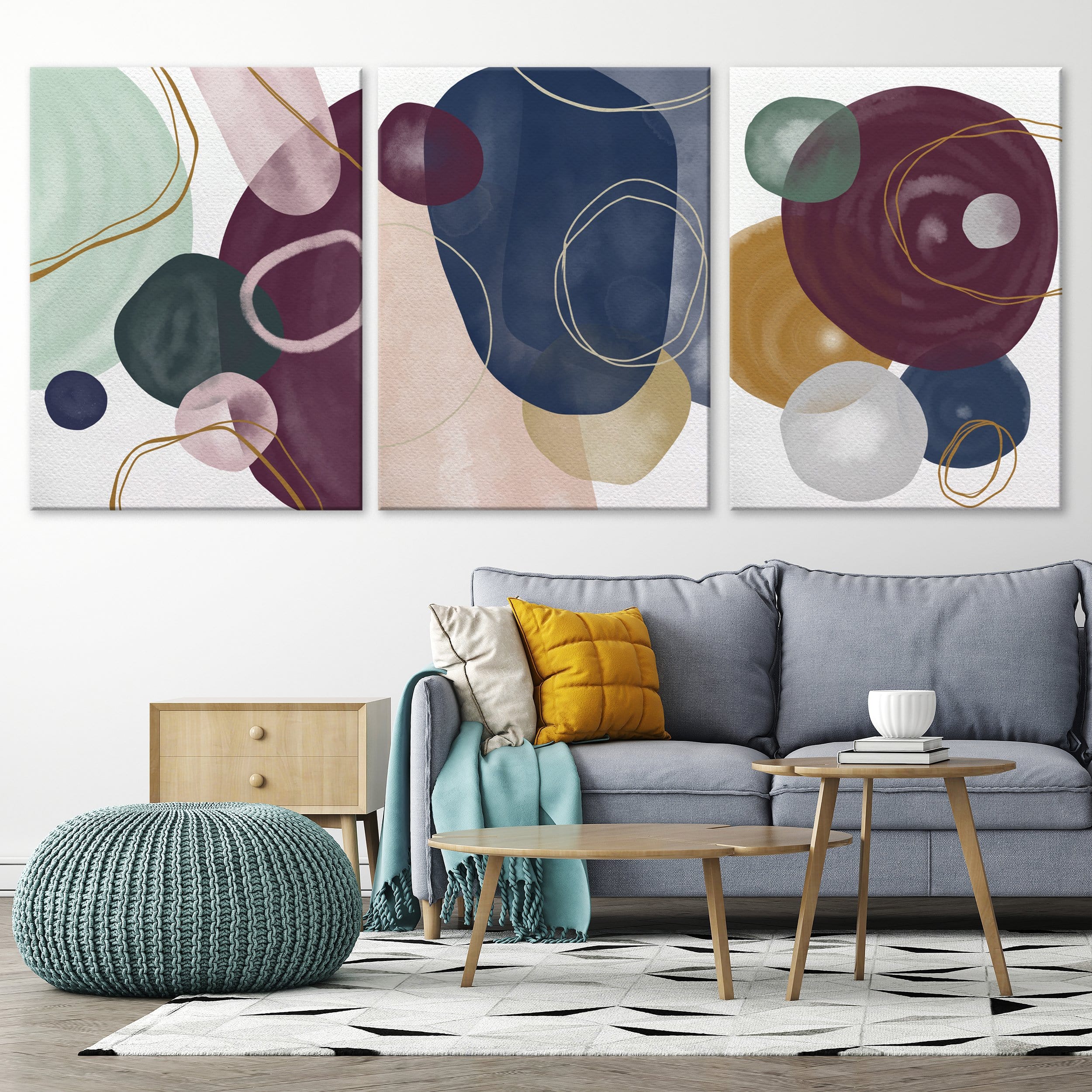 Minimalismus-Aquarell-Spots-Leinwand
