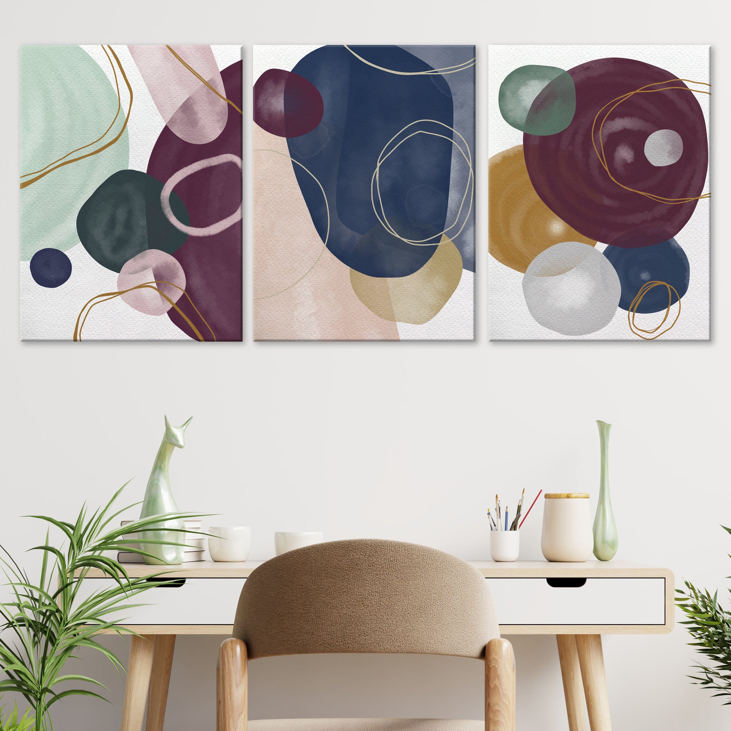 Minimalismus-Aquarell-Spots-Leinwand