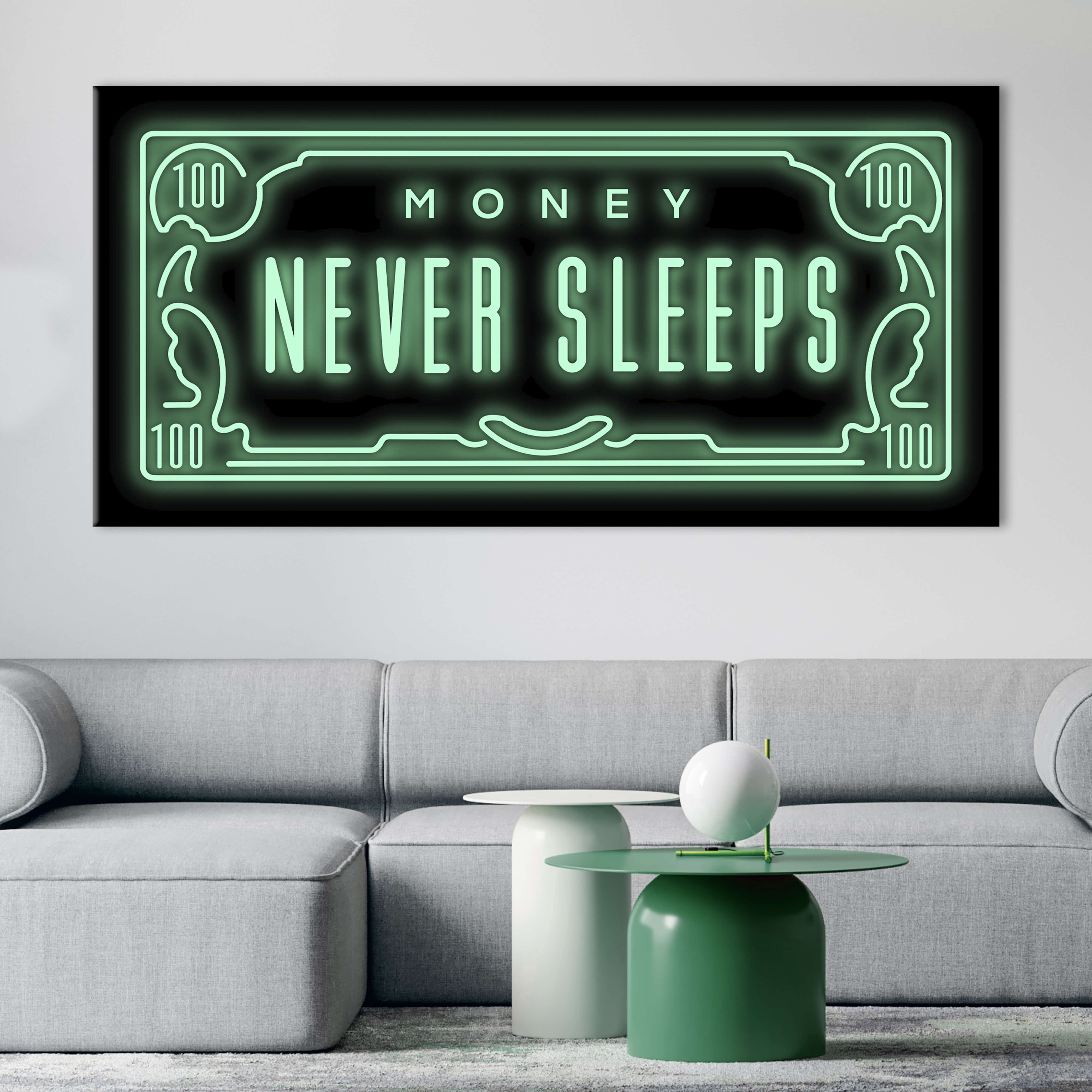 Money Never Sleeps Canvas