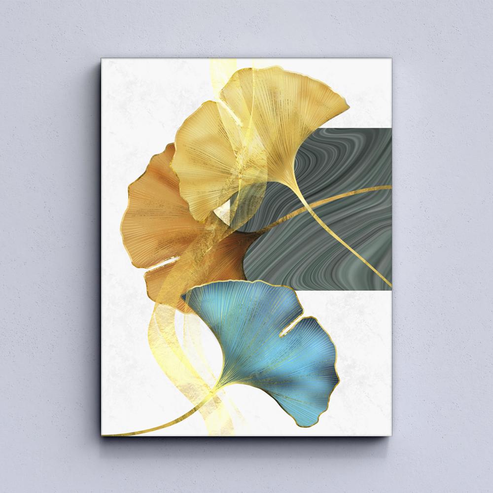 Nordic Gold Leaf Abstract Canvas