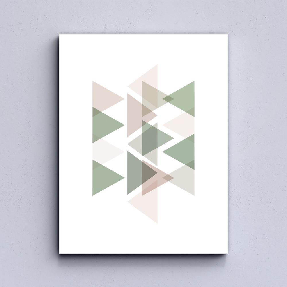 Pastel Triangles Green Canvas