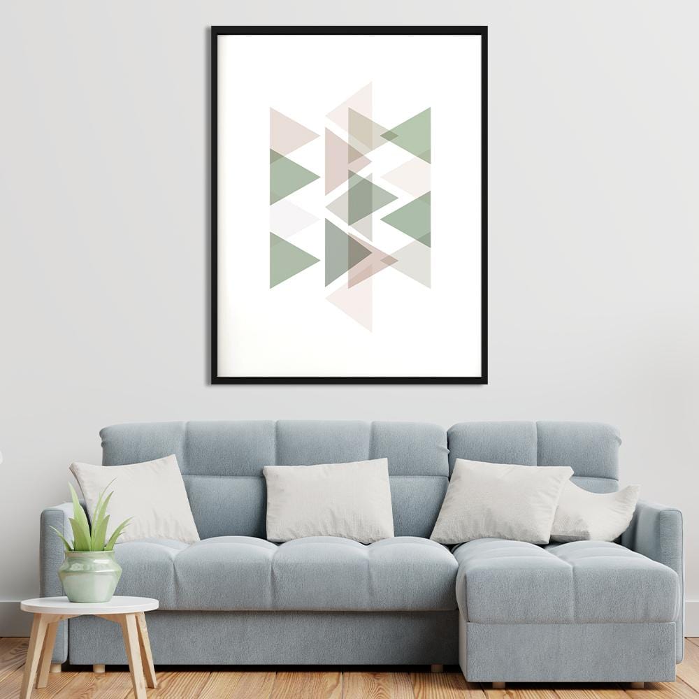 Pastel Triangles Green Canvas