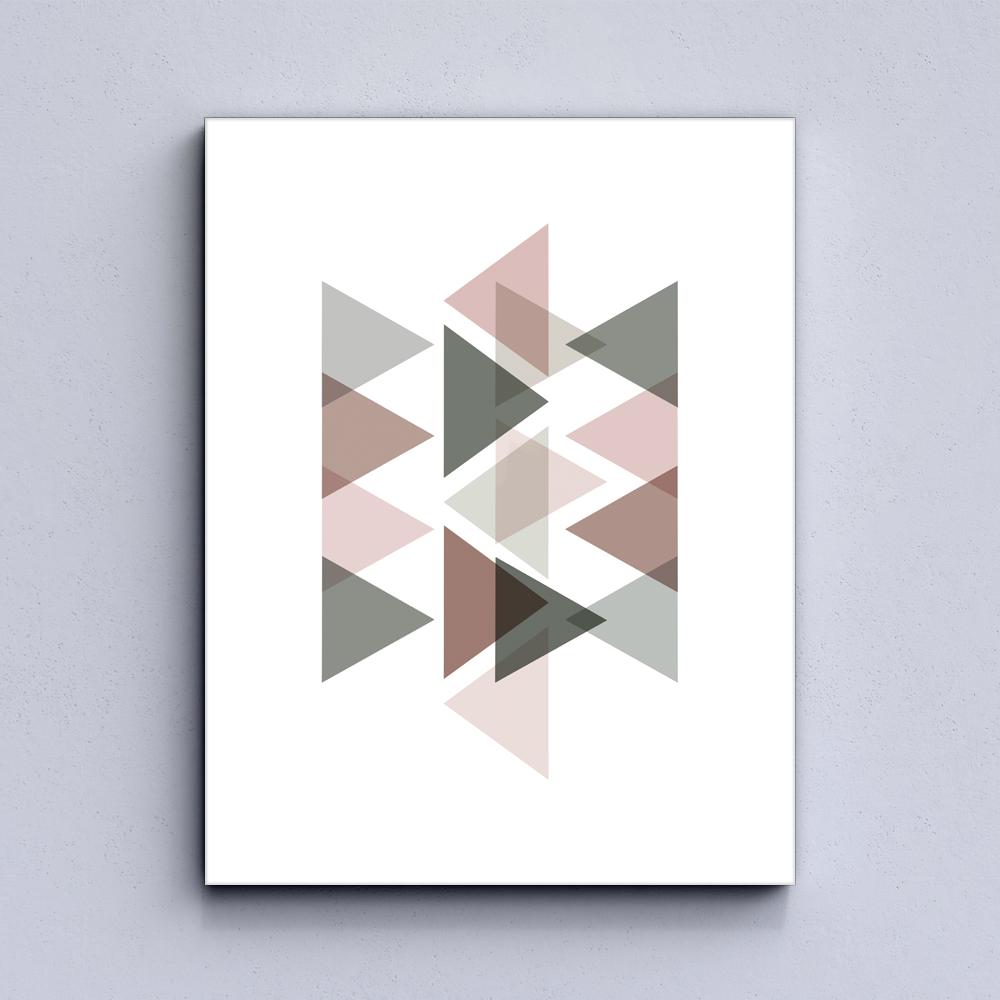 Pastel Triangles Pink Canvas