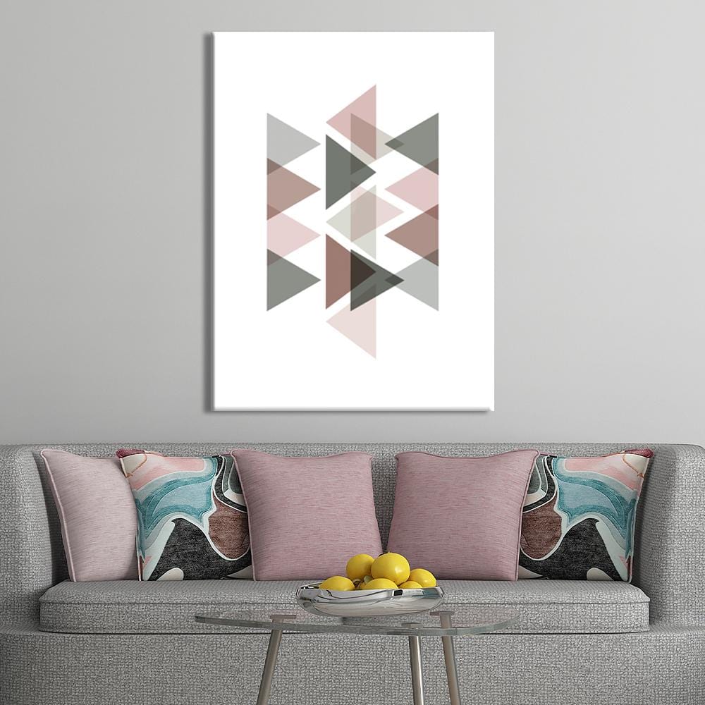 Pastel Triangles Pink Canvas