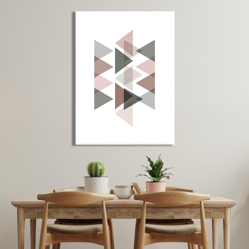 Pastel Triangles Pink Canvas