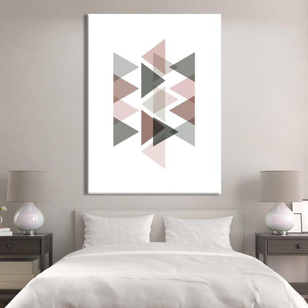 Pastel Triangles Pink Canvas