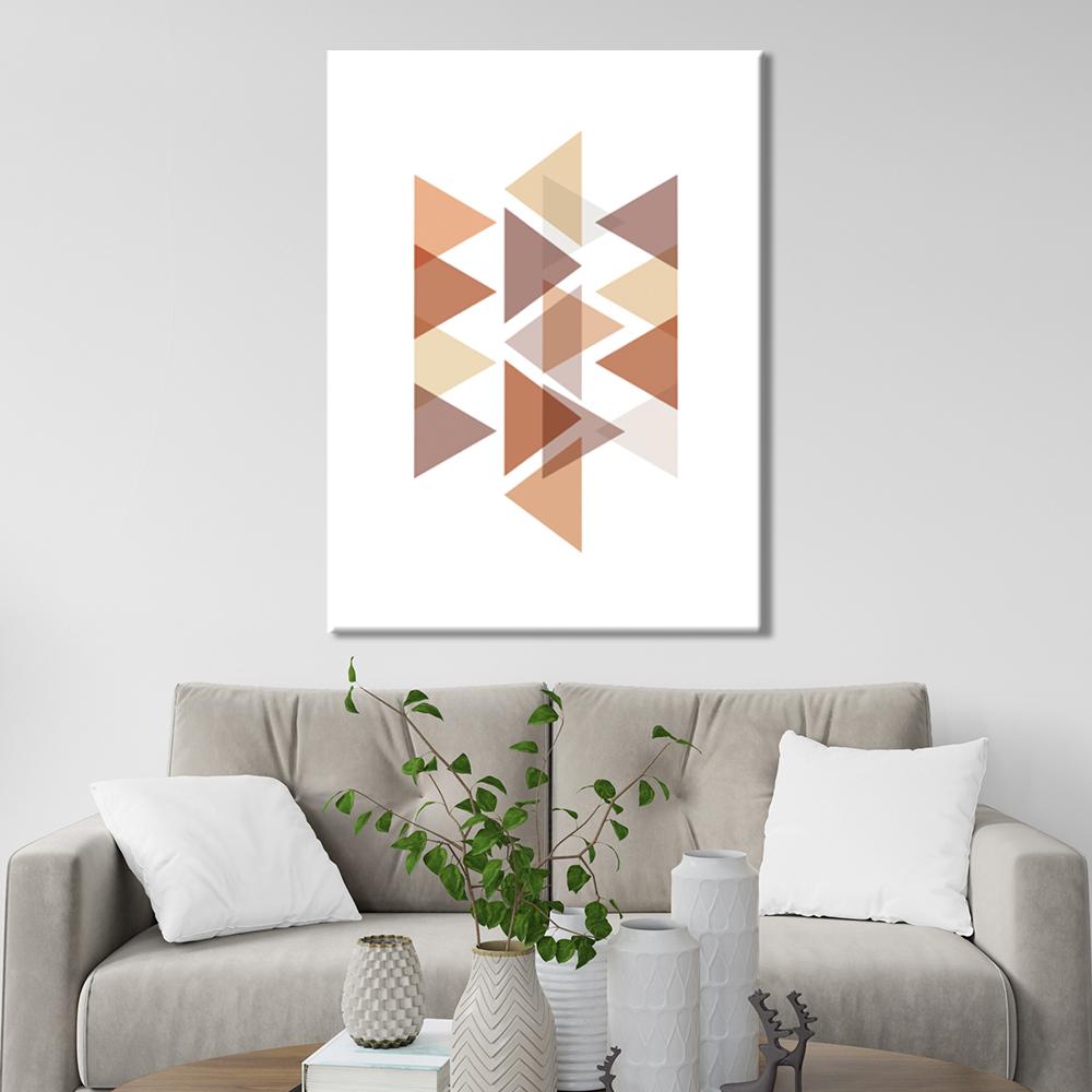 Pastel Triangles Red Canvas