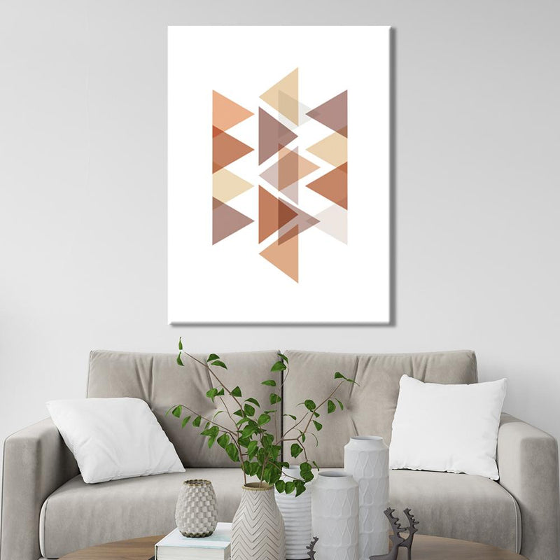 Pastel Triangles Red Canvas