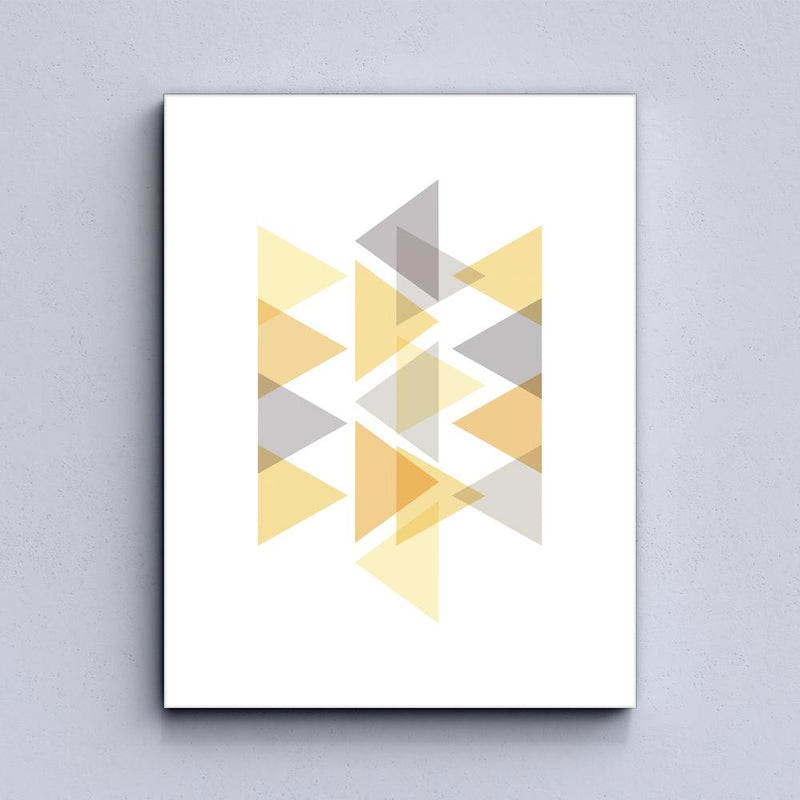 Pastel Triangles Yellow Canvas