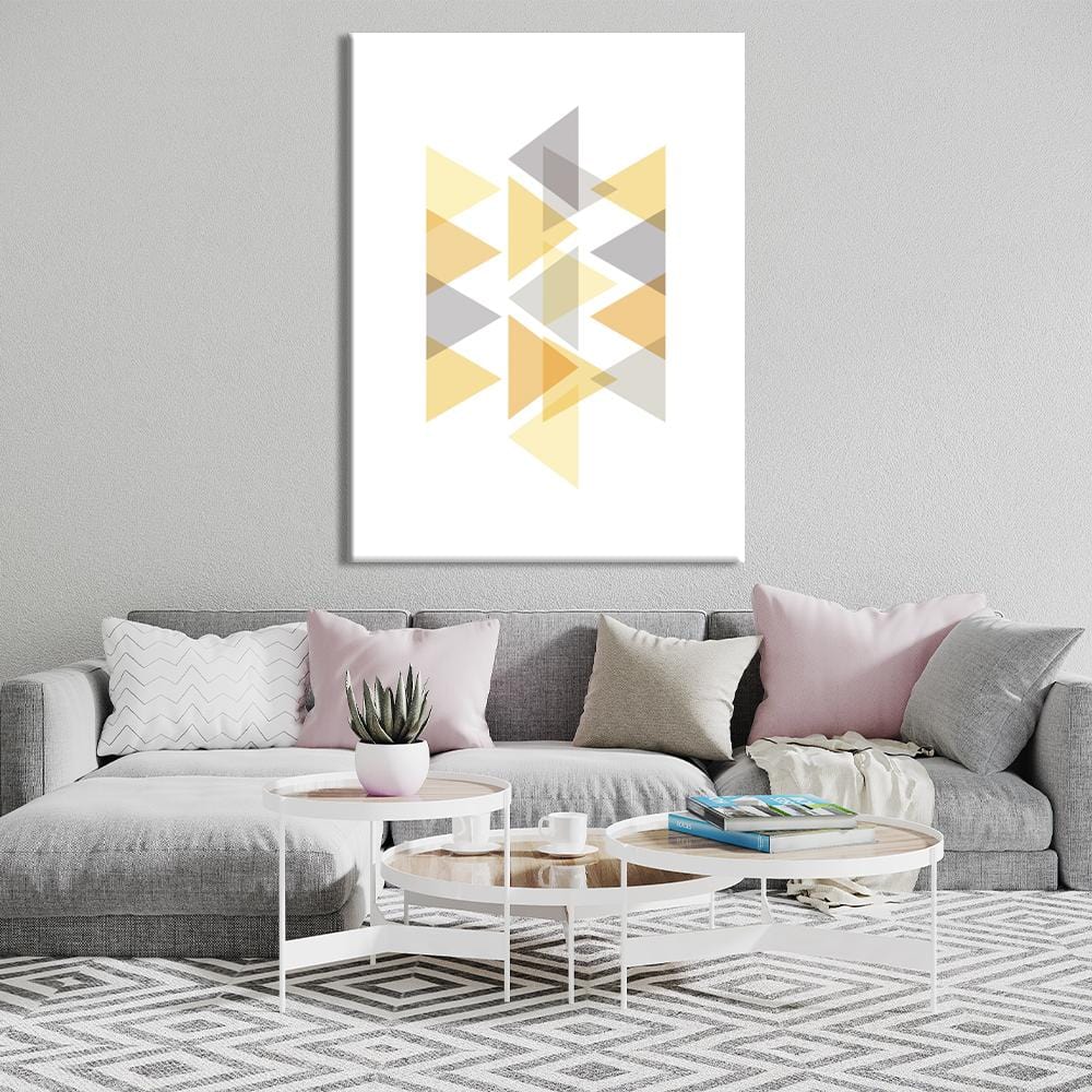 Pastel Triangles Yellow Canvas