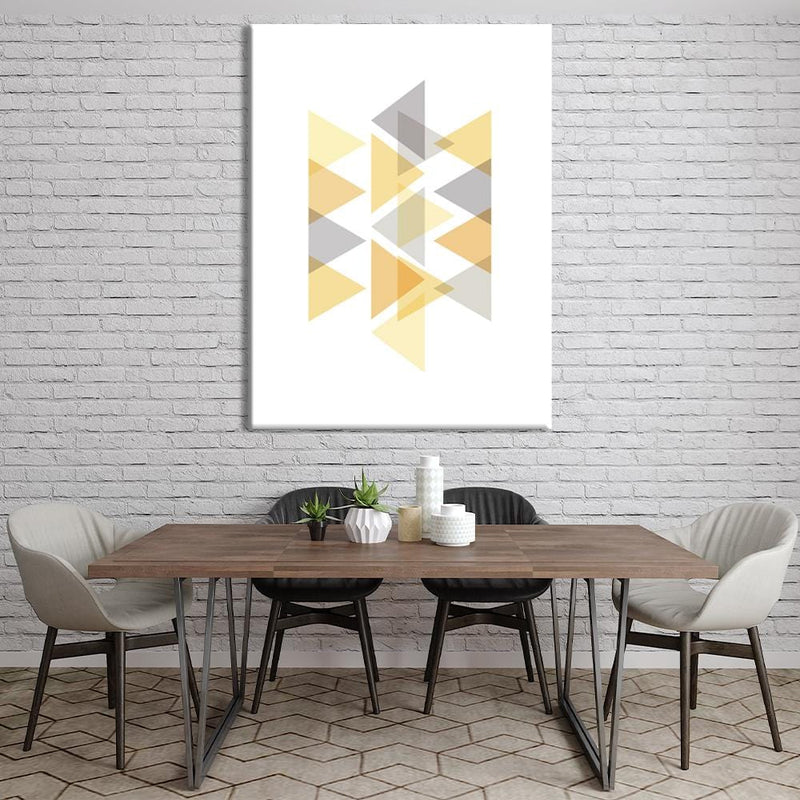 Pastel Triangles Yellow Canvas