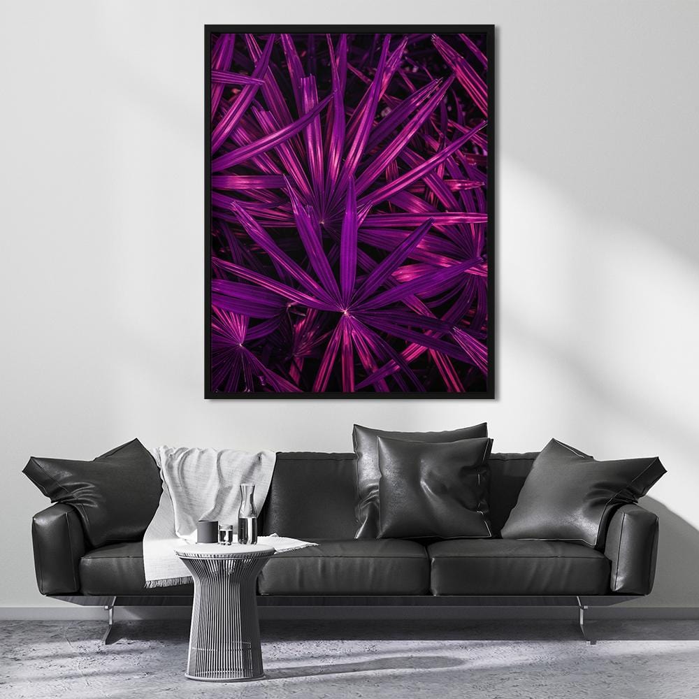 Purple Tropical Leaves Canvas