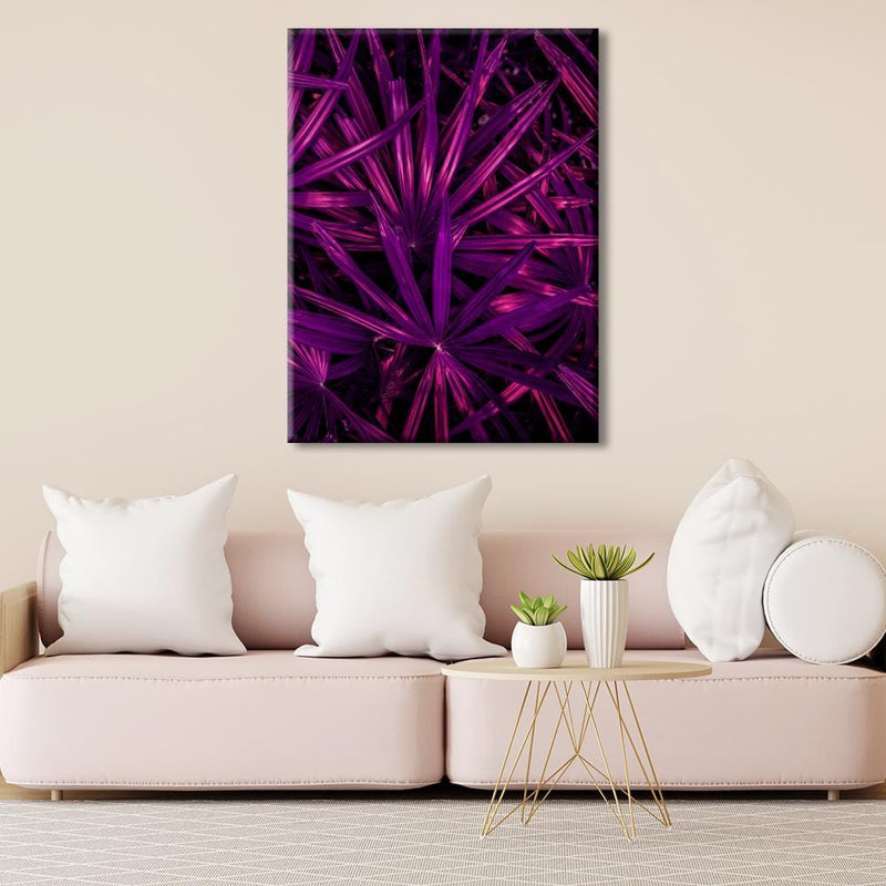 Purple Tropical Leaves Canvas