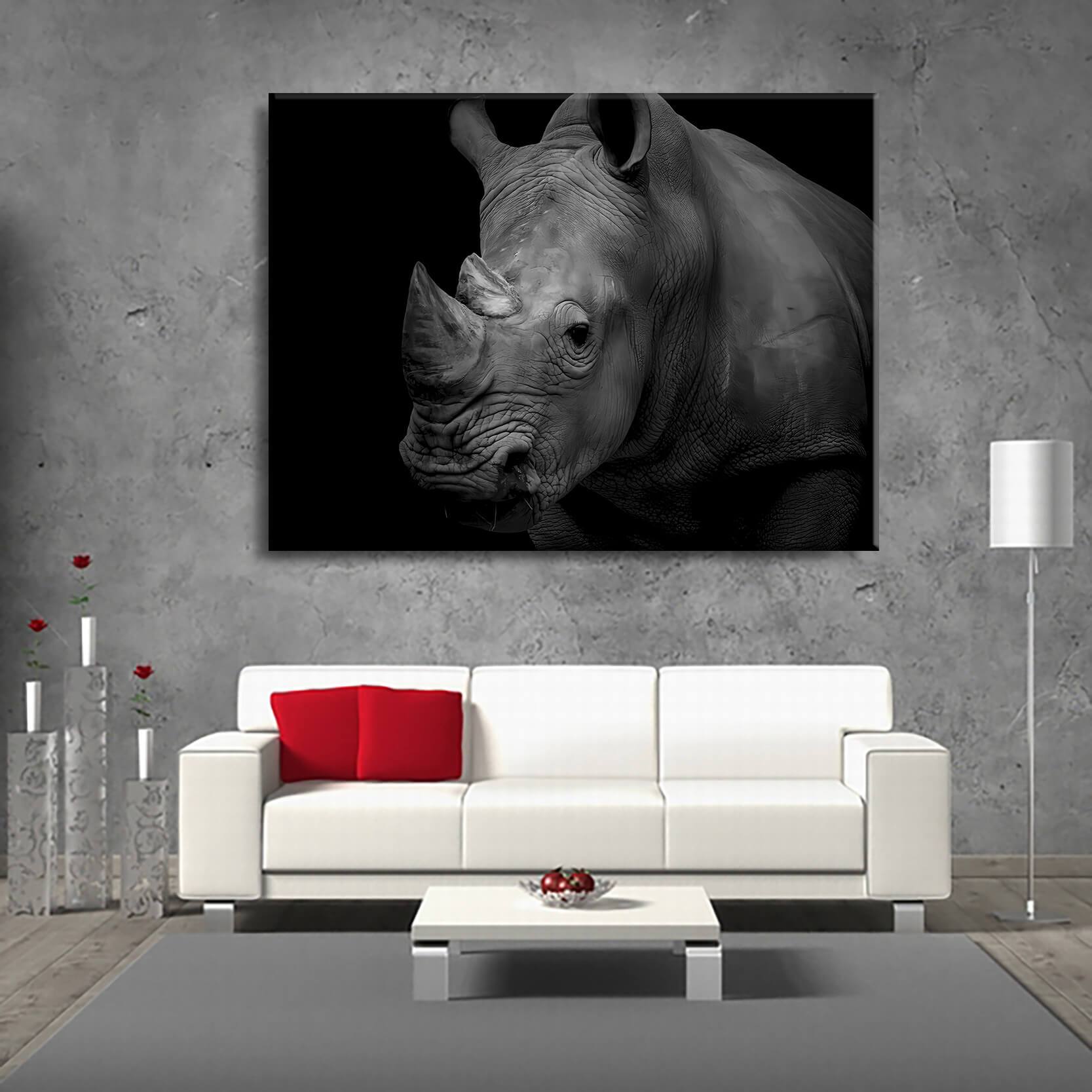 Black Rhinoceros Canvas