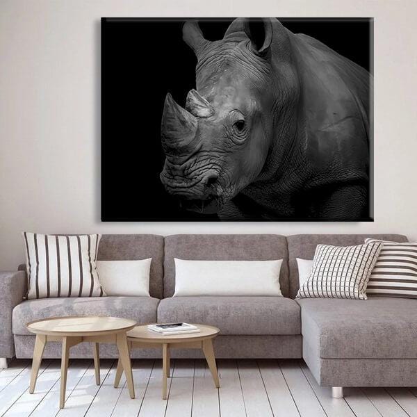 Black Rhinoceros Canvas