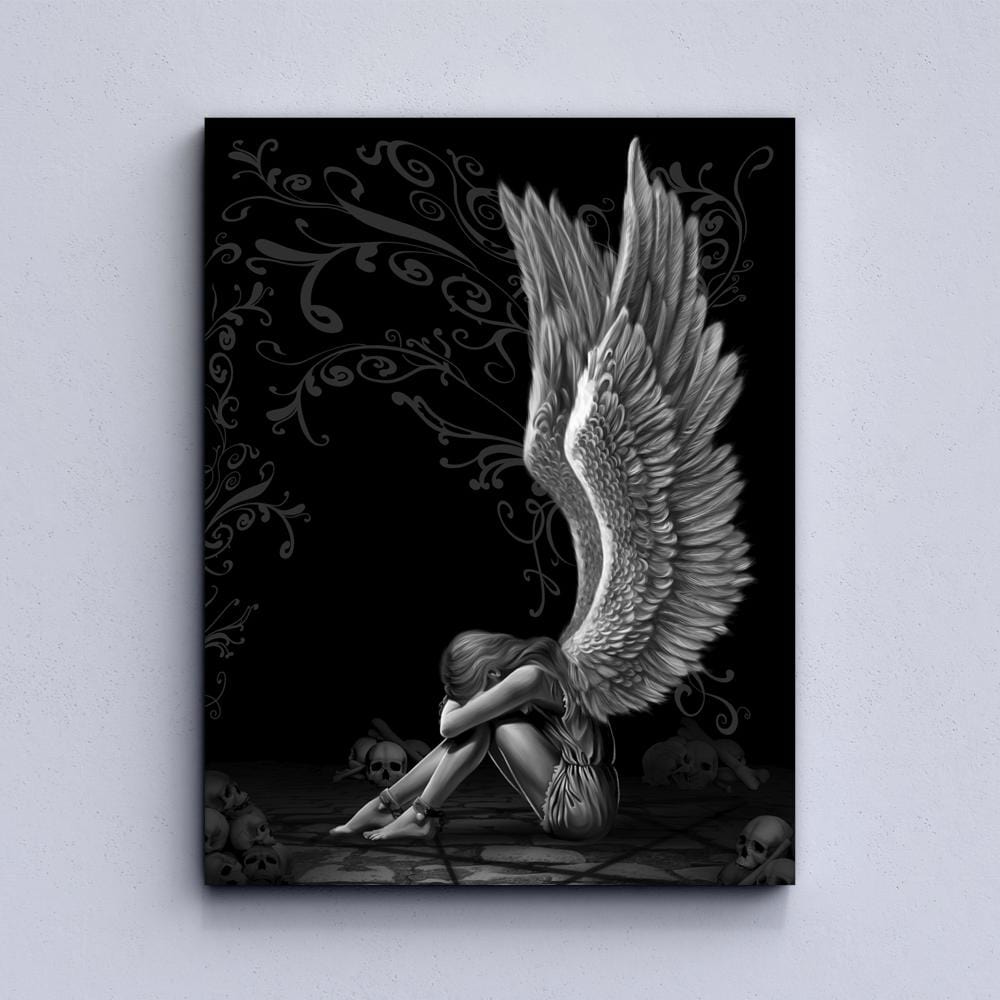 Sad Angel Black Canvas