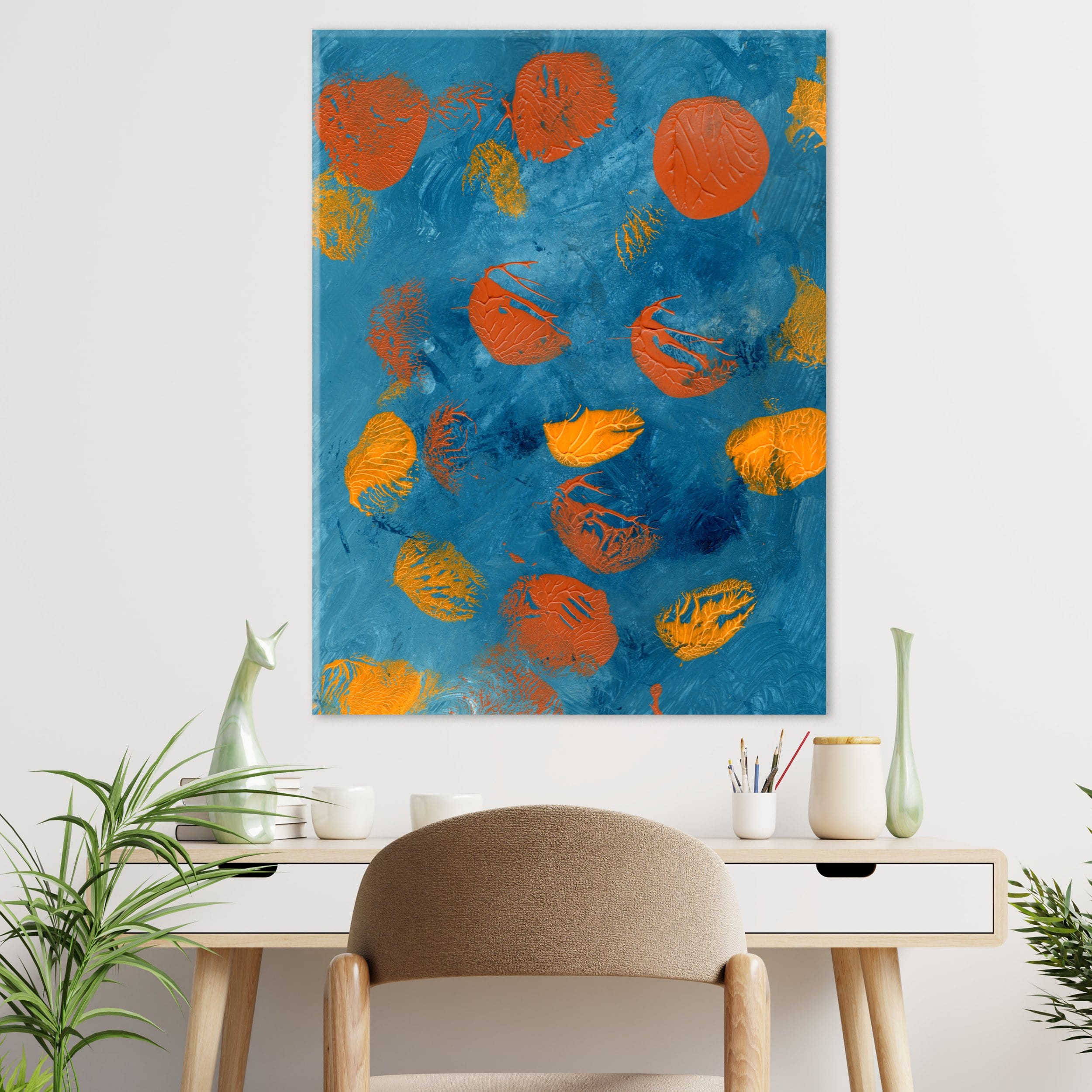 Yellow Orange Leaves Canvas