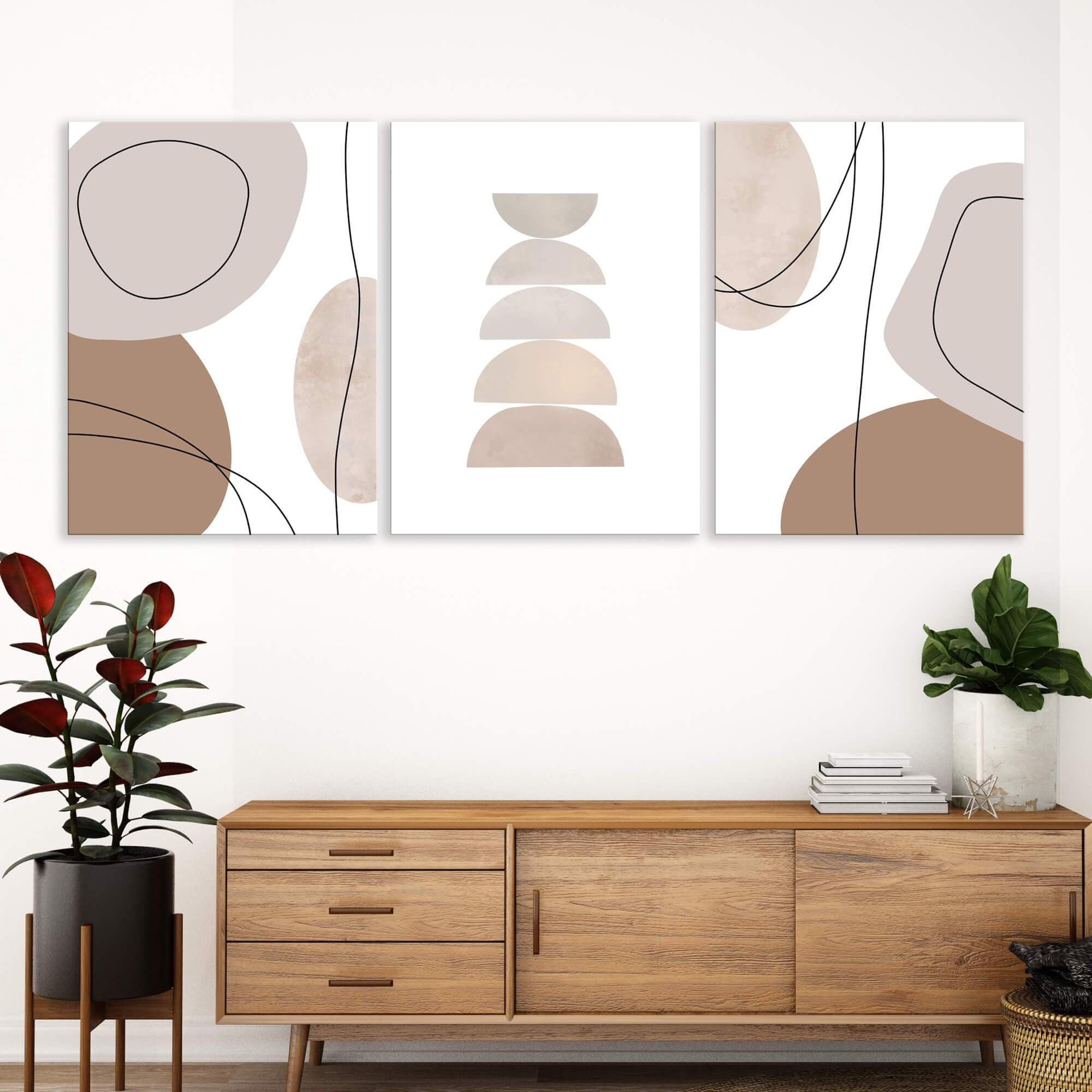 Abstract Beige Canvas