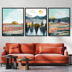 Abstract Forest And Mountains Canvas