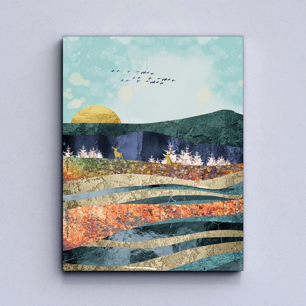 Abstract Forest And Mountains Canvas