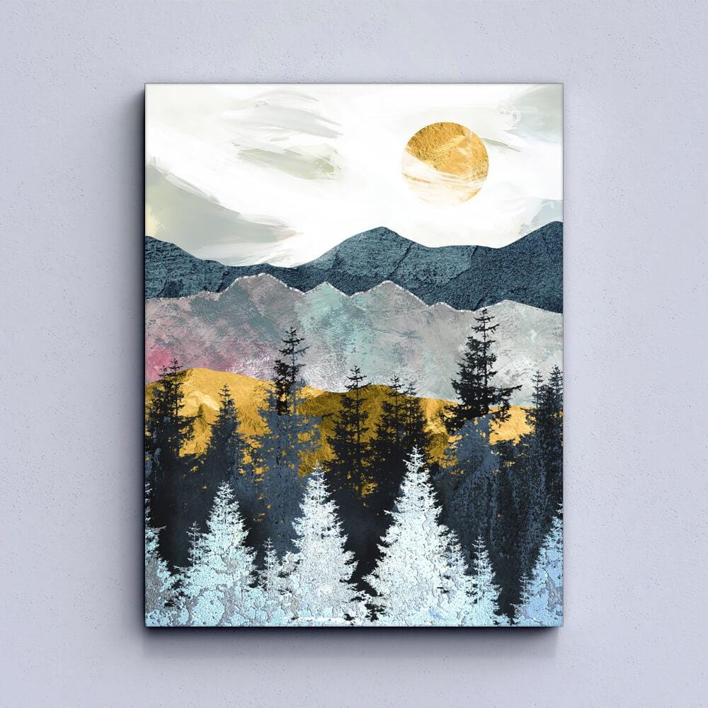 Abstract Forest And Mountains Canvas